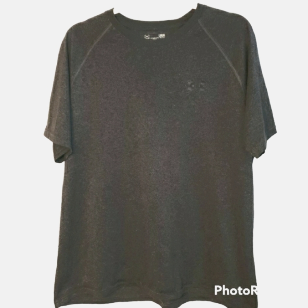 Men's Under Armour Heat Gear Charcoal Gray T-Shirt | Size Large